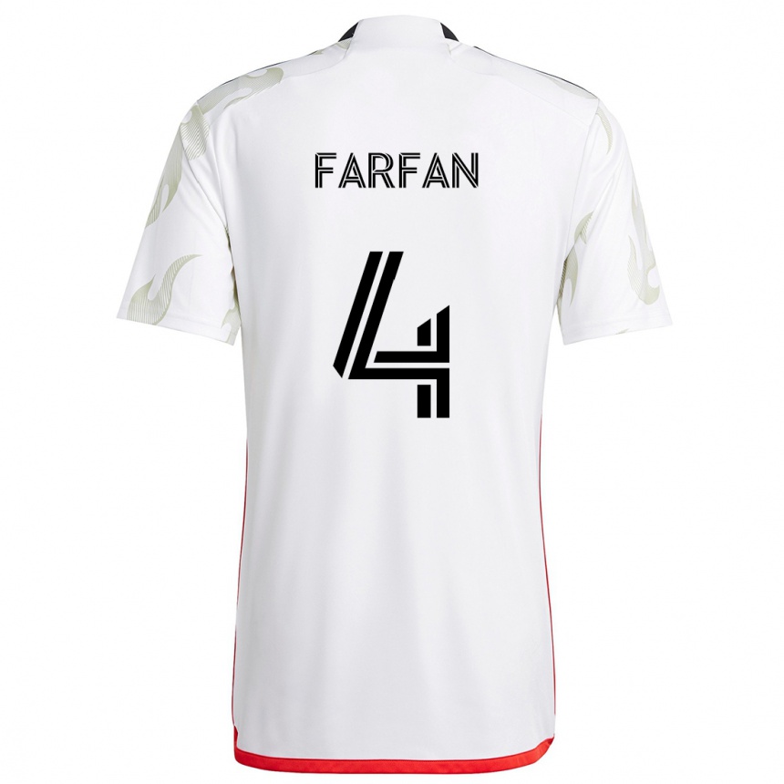 Kids Football Marco Farfán #4 White Red Black Away Jersey 2024/25 T-Shirt Australia