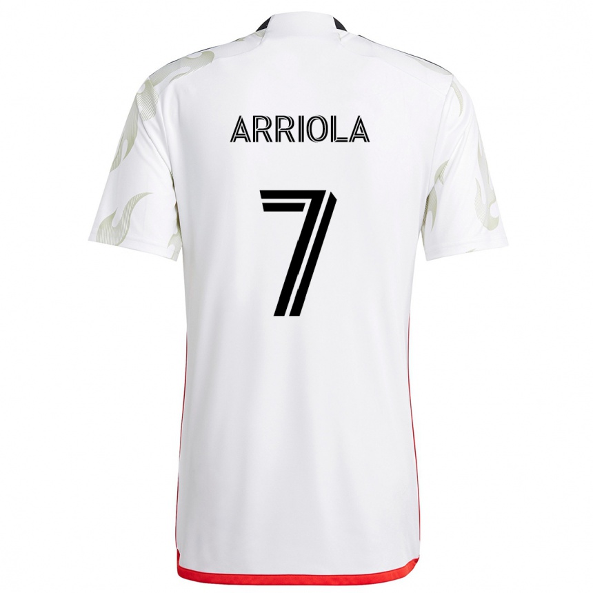 Kids Football Paul Arriola #7 White Red Black Away Jersey 2024/25 T-Shirt Australia