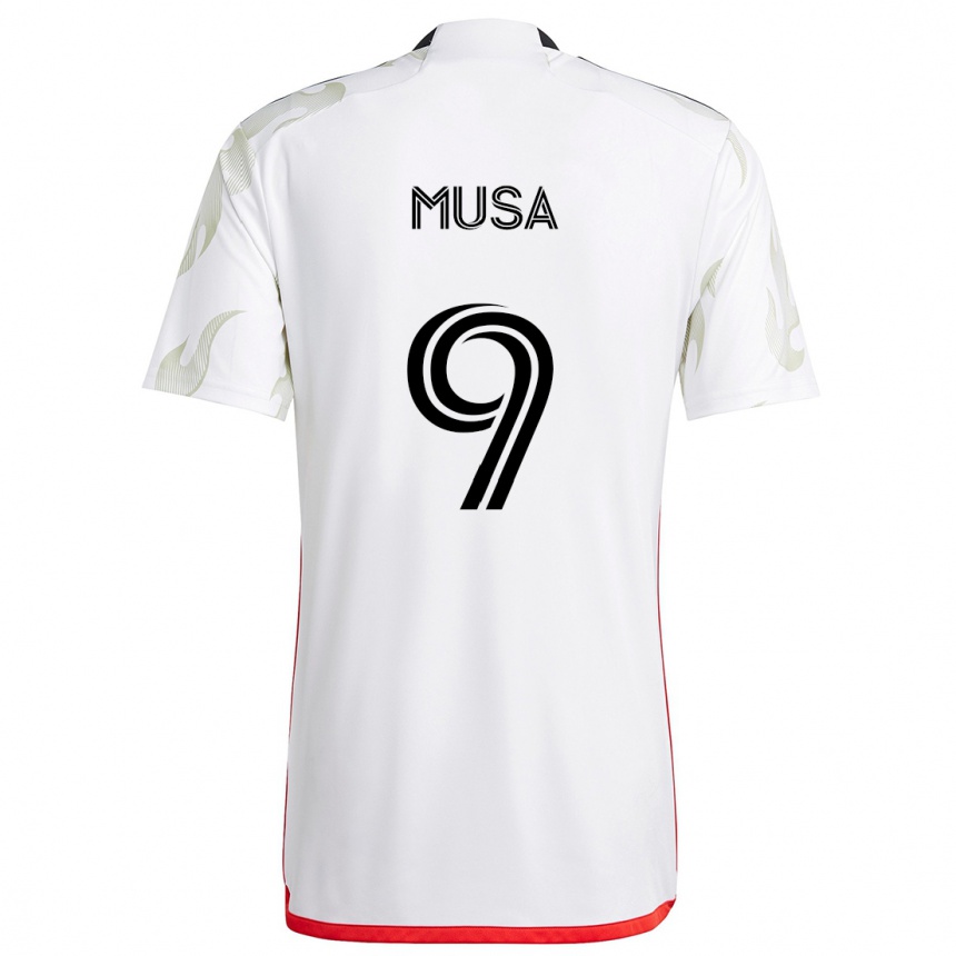 Kids Football Petar Musa #9 White Red Black Away Jersey 2024/25 T-Shirt Australia