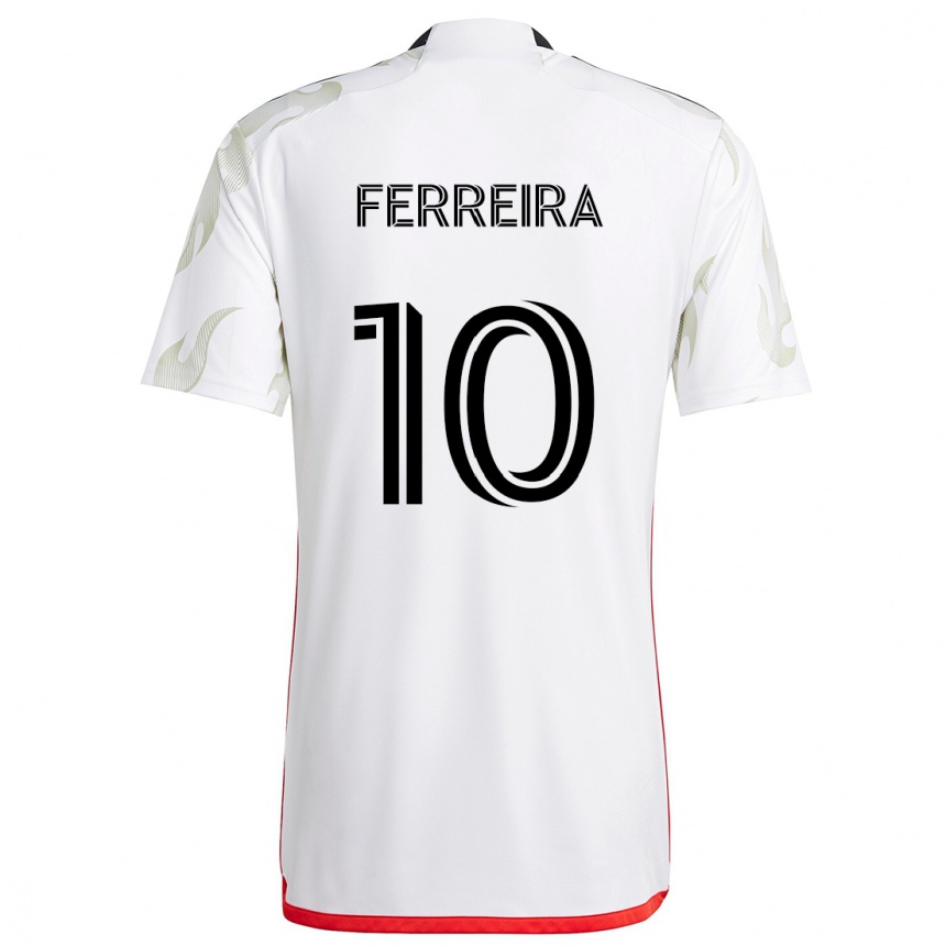 Kids Football Jesús Ferreira #10 White Red Black Away Jersey 2024/25 T-Shirt Australia