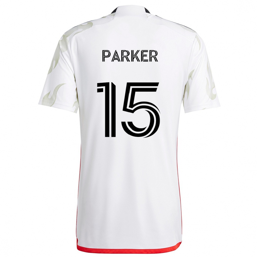 Kids Football Isaiah Parker #15 White Red Black Away Jersey 2024/25 T-Shirt Australia