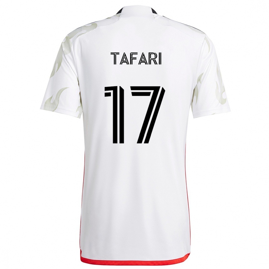 Kids Football Nkosi Tafari #17 White Red Black Away Jersey 2024/25 T-Shirt Australia