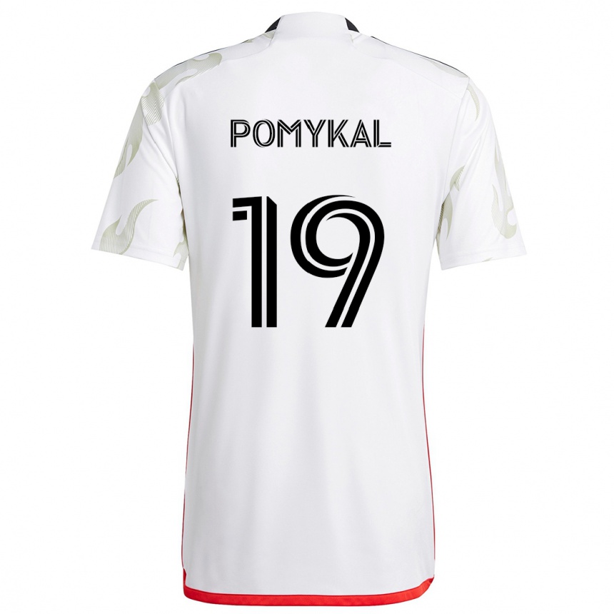 Kids Football Paxton Pomykal #19 White Red Black Away Jersey 2024/25 T-Shirt Australia