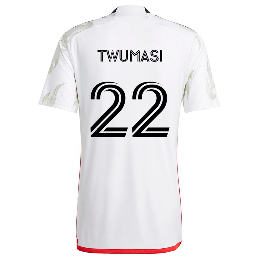 Kids Football Ema Twumasi #22 White Red Black Away Jersey 2024/25 T-Shirt Australia