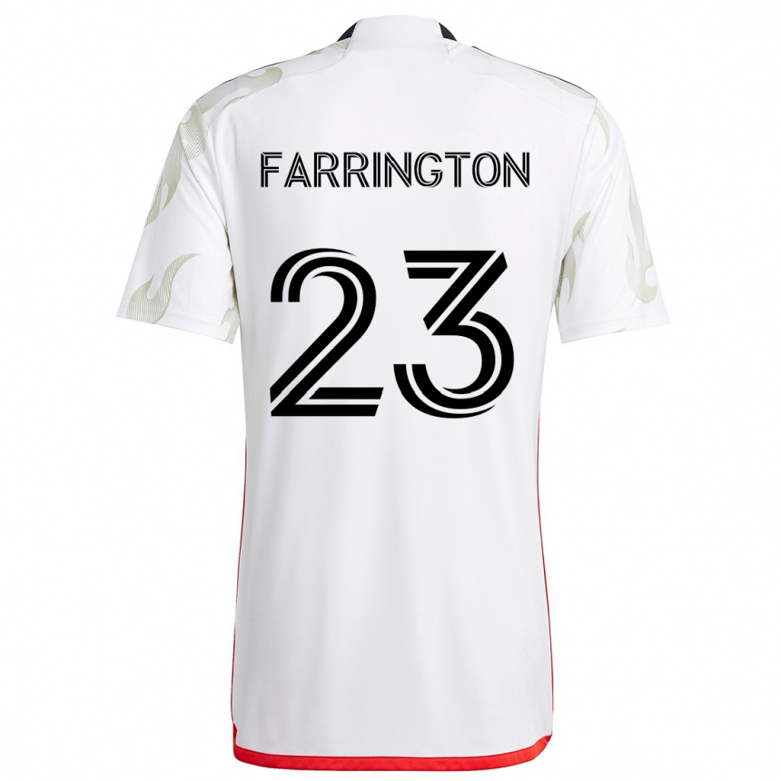 Kids Football Logan Farrington #23 White Red Black Away Jersey 2024/25 T-Shirt Australia