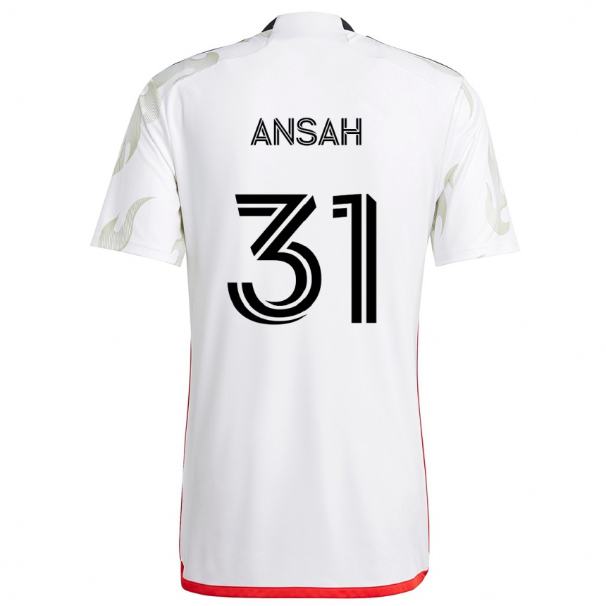 Kids Football Eugene Ansah #31 White Red Black Away Jersey 2024/25 T-Shirt Australia