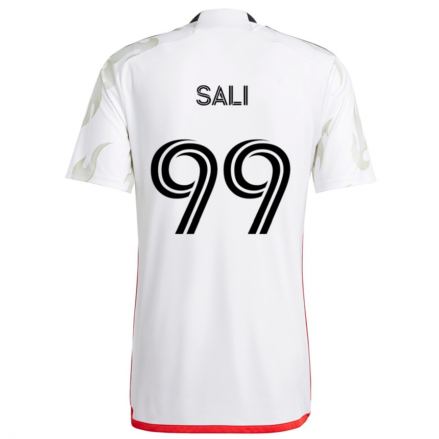 Kids Football Enes Sali #99 White Red Black Away Jersey 2024/25 T-Shirt Australia