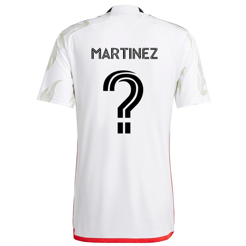 Kids Football Jonathan Martinez #0 White Red Black Away Jersey 2024/25 T-Shirt Australia