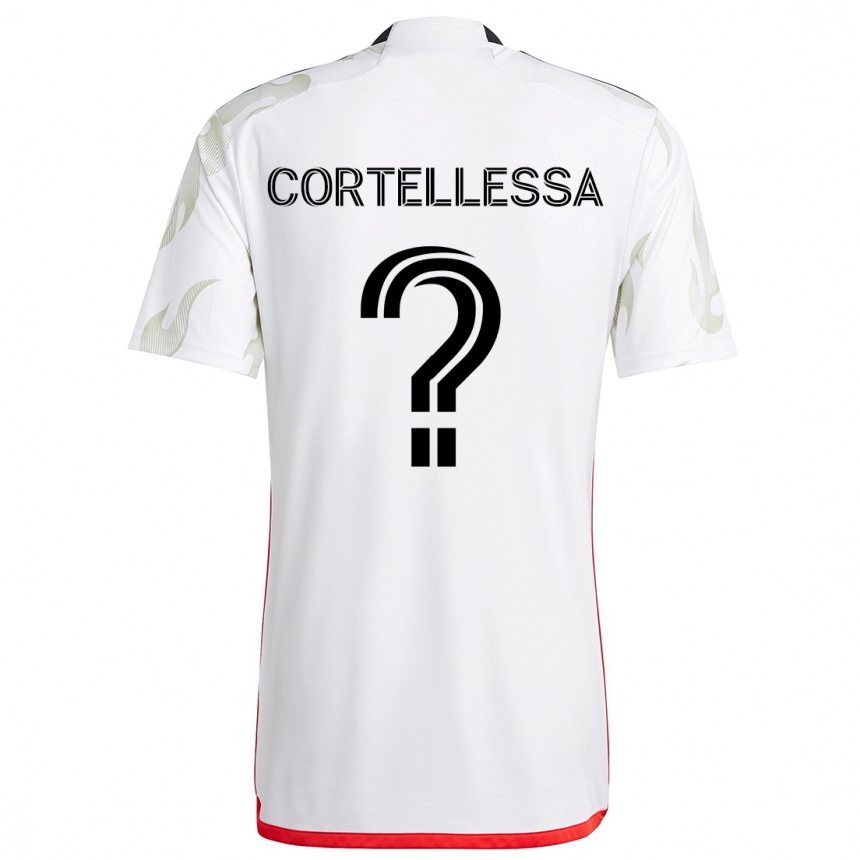 Kids Football Michael Cortellessa #0 White Red Black Away Jersey 2024/25 T-Shirt Australia