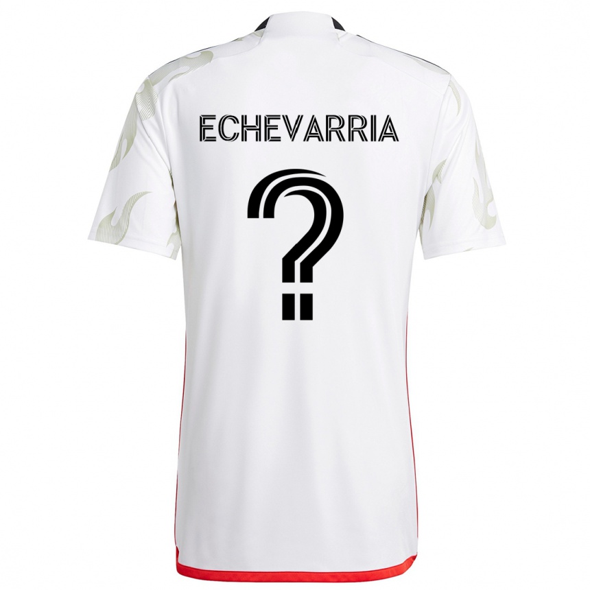 Kids Football Diego Echevarria #0 White Red Black Away Jersey 2024/25 T-Shirt Australia