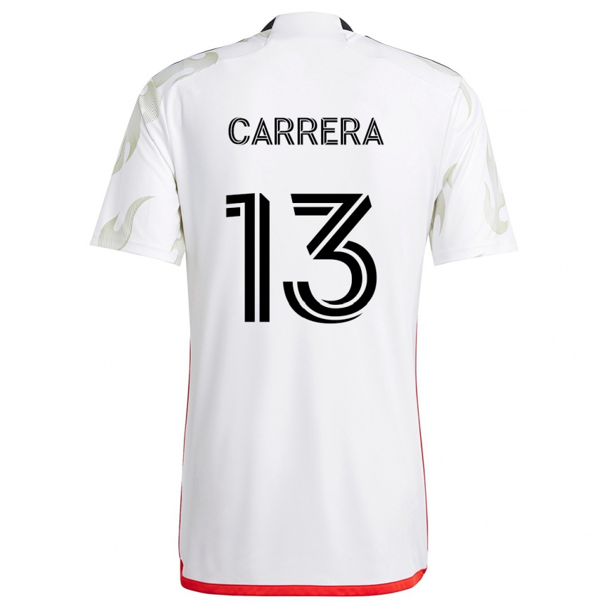 Kids Football Antonio Carrera #13 White Red Black Away Jersey 2024/25 T-Shirt Australia