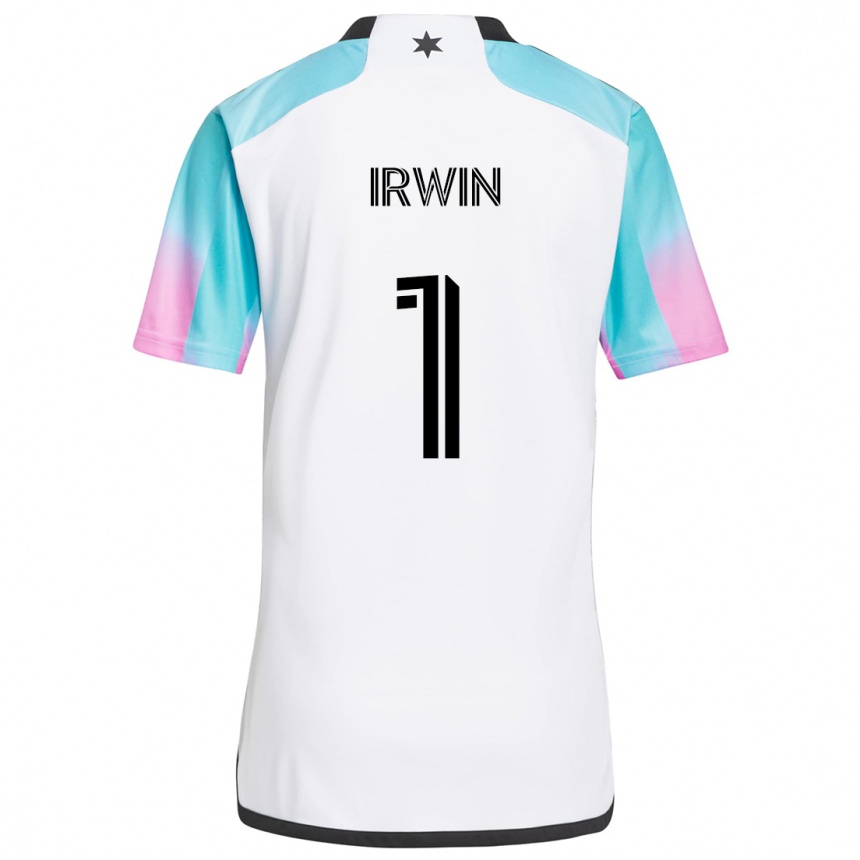 Kids Football Clint Irwin #1 White Blue Black Away Jersey 2024/25 T-Shirt Australia