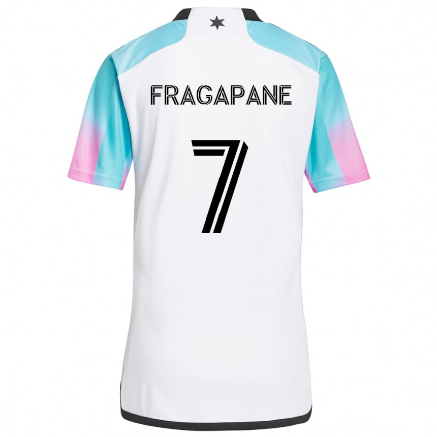 Kids Football Franco Fragapane #7 White Blue Black Away Jersey 2024/25 T-Shirt Australia