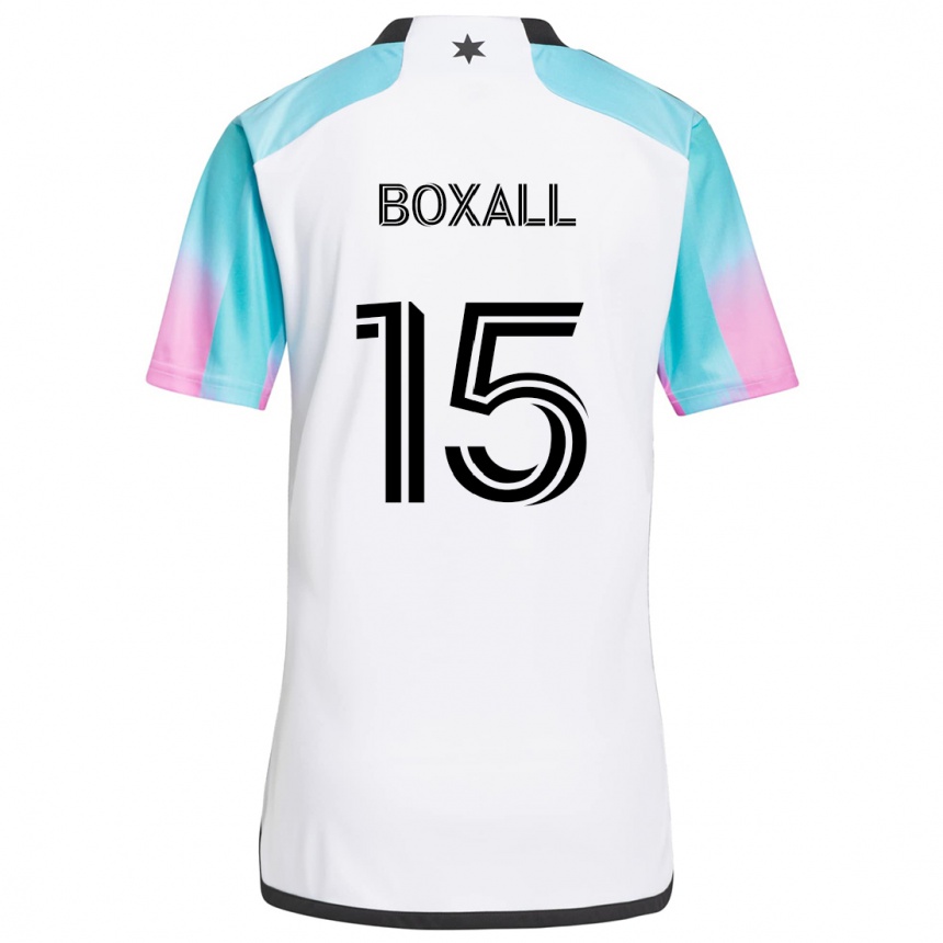 Kids Football Michael Boxall #15 White Blue Black Away Jersey 2024/25 T-Shirt Australia