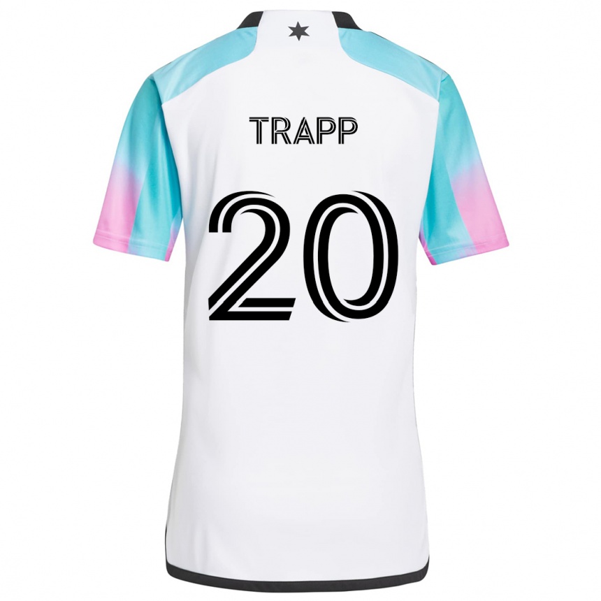 Kids Football Wil Trapp #20 White Blue Black Away Jersey 2024/25 T-Shirt Australia