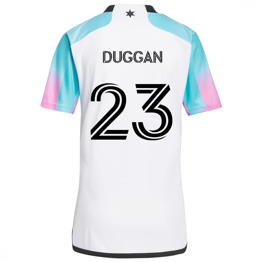 Kids Football Morris Duggan #23 White Blue Black Away Jersey 2024/25 T-Shirt Australia