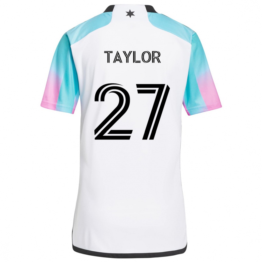 Kids Football D.j. Taylor #27 White Blue Black Away Jersey 2024/25 T-Shirt Australia