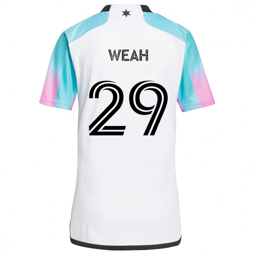 Kids Football Patrick Weah #29 White Blue Black Away Jersey 2024/25 T-Shirt Australia