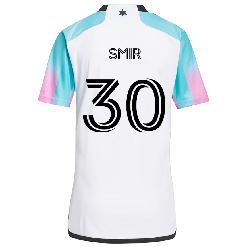 Kids Football Alec Smir #30 White Blue Black Away Jersey 2024/25 T-Shirt Australia