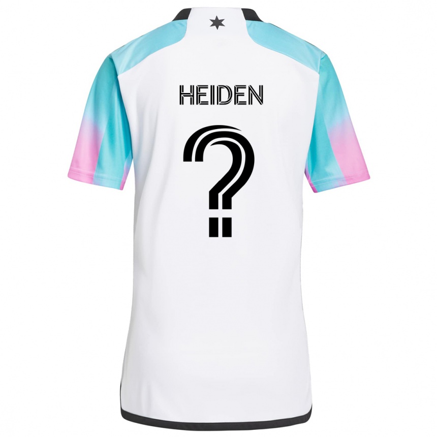 Kids Football Adam Heiden #0 White Blue Black Away Jersey 2024/25 T-Shirt Australia