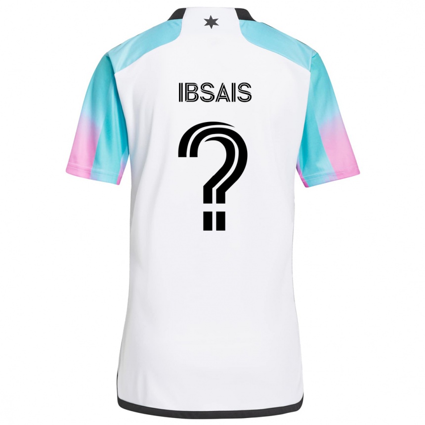 Kids Football Tamer Ibsais #0 White Blue Black Away Jersey 2024/25 T-Shirt Australia