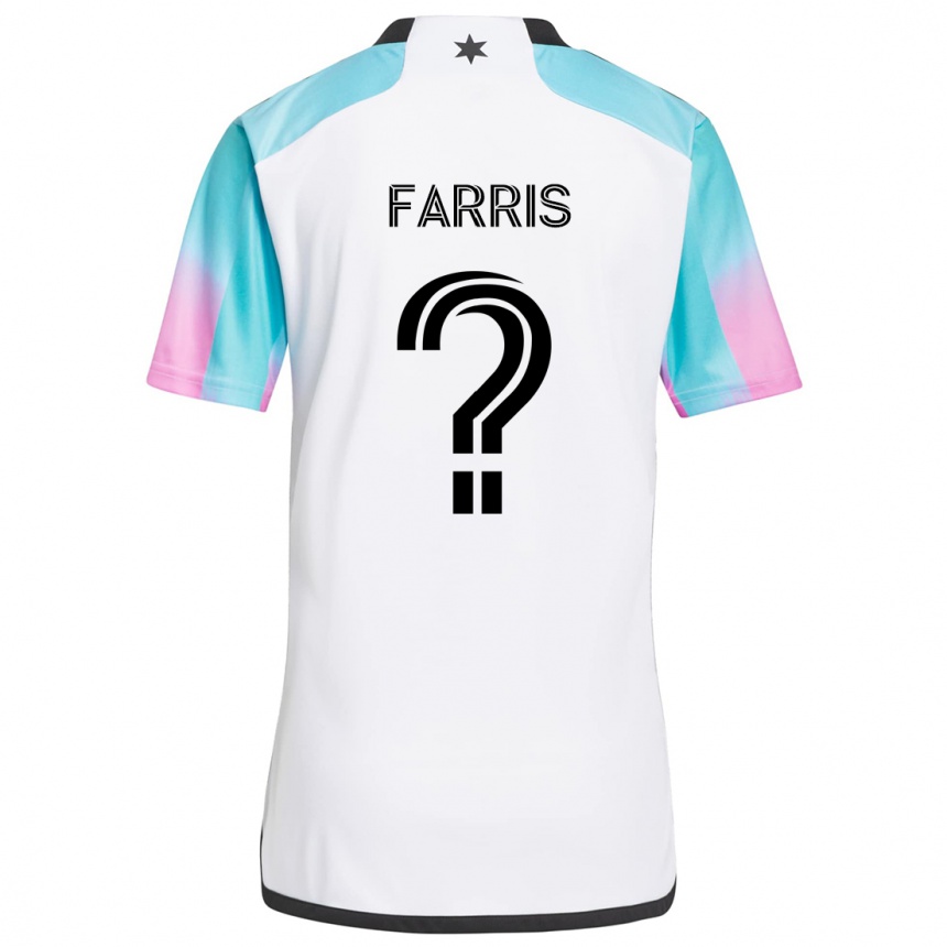 Kids Football John Farris #0 White Blue Black Away Jersey 2024/25 T-Shirt Australia