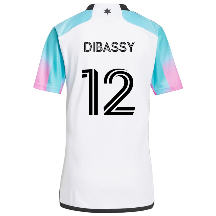 Kids Football Bakaye Dibassy #12 White Blue Black Away Jersey 2024/25 T-Shirt Australia