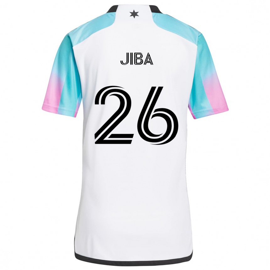 Kids Football Ryen Jiba #26 White Blue Black Away Jersey 2024/25 T-Shirt Australia