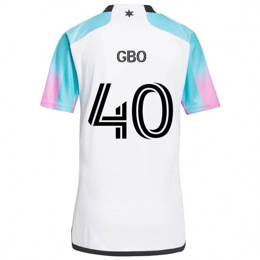 Kids Football Cedrik Gbo #40 White Blue Black Away Jersey 2024/25 T-Shirt Australia