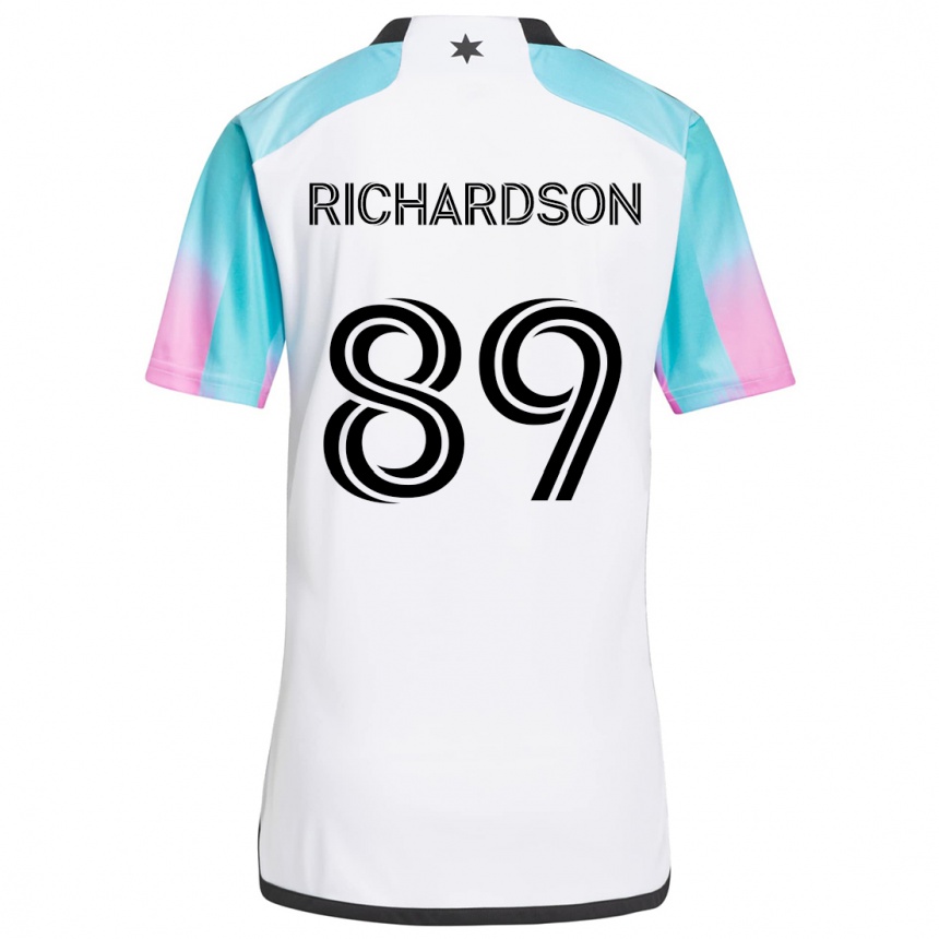 Kids Football Nick Richardson #89 White Blue Black Away Jersey 2024/25 T-Shirt Australia