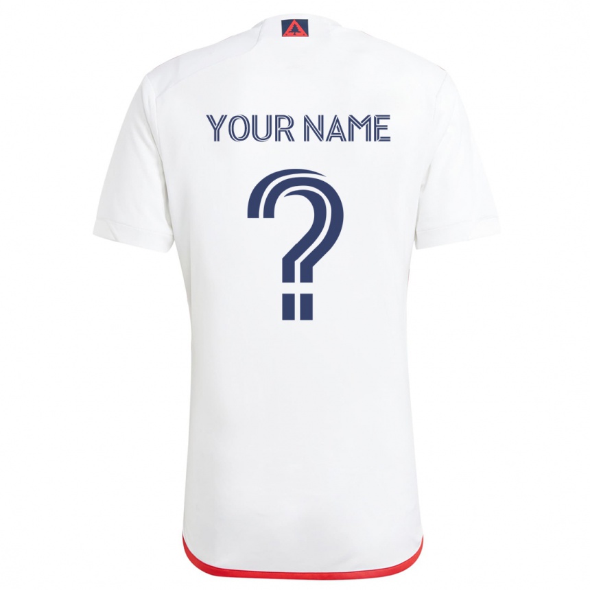 Kids Football Your Name #0 White Red Away Jersey 2024/25 T-Shirt Australia