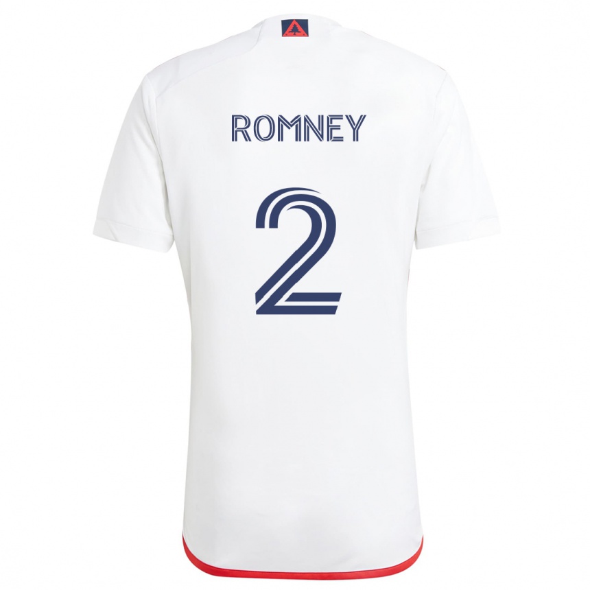 Kids Football Dave Romney #2 White Red Away Jersey 2024/25 T-Shirt Australia