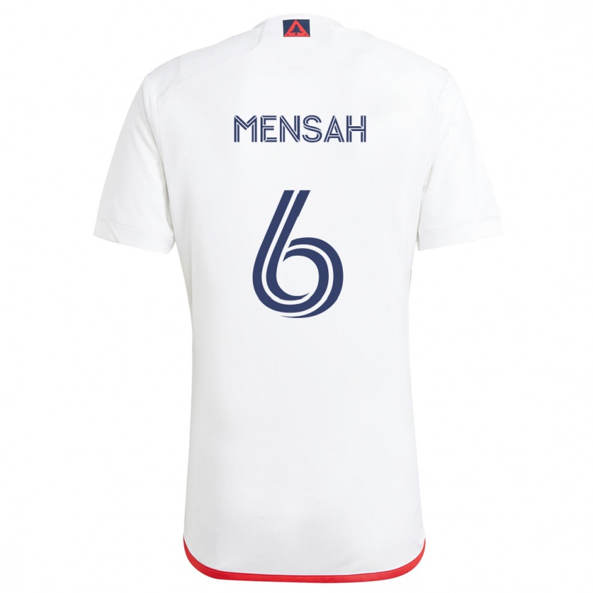 Kids Football Jonathan Mensah #6 White Red Away Jersey 2024/25 T-Shirt Australia