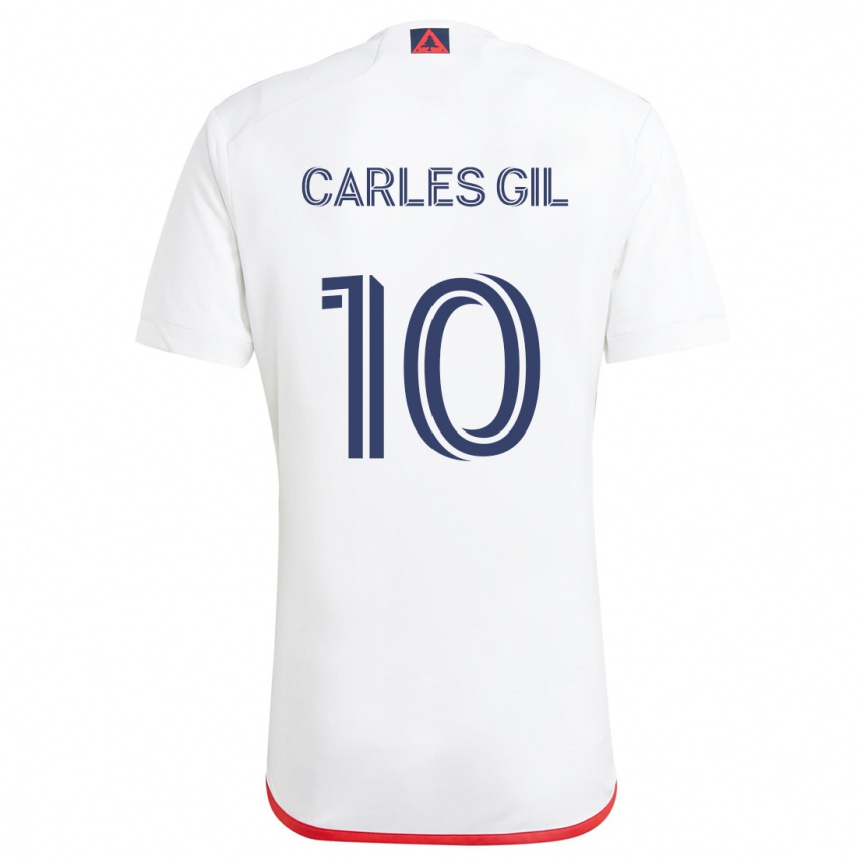 Kids Football Carles Gil #10 White Red Away Jersey 2024/25 T-Shirt Australia