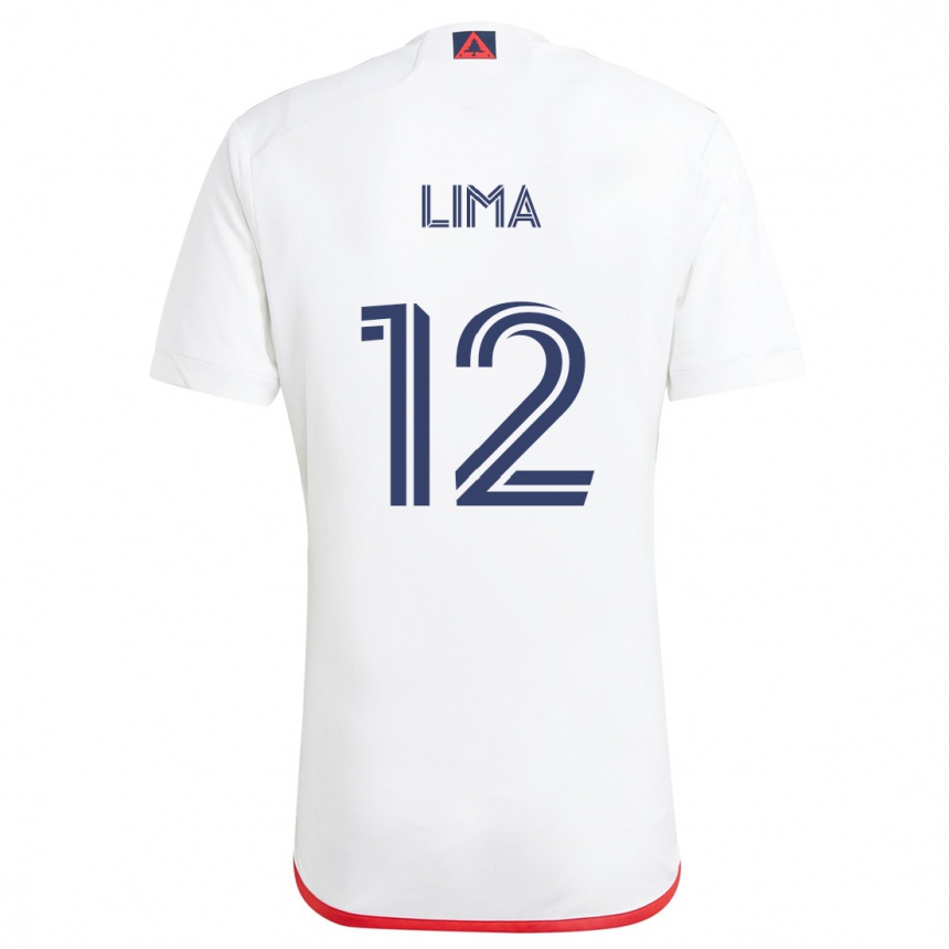 Kids Football Nick Lima #12 White Red Away Jersey 2024/25 T-Shirt Australia