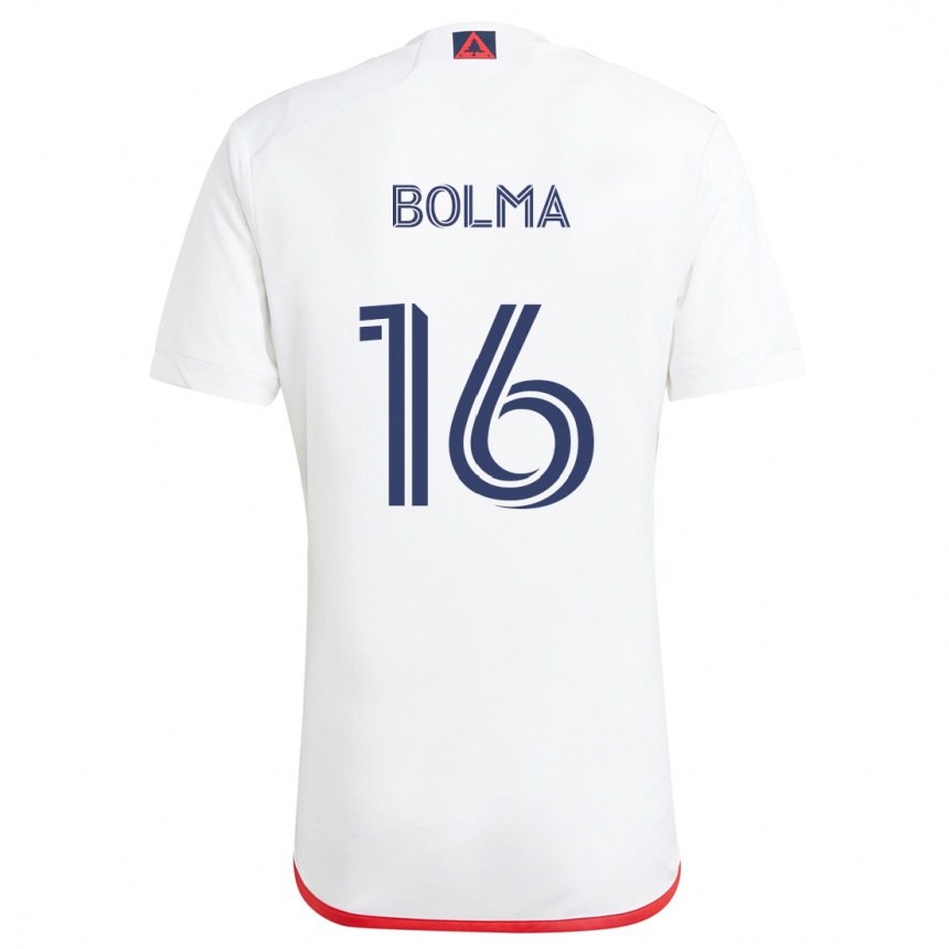 Kids Football Josh Bolma #16 White Red Away Jersey 2024/25 T-Shirt Australia