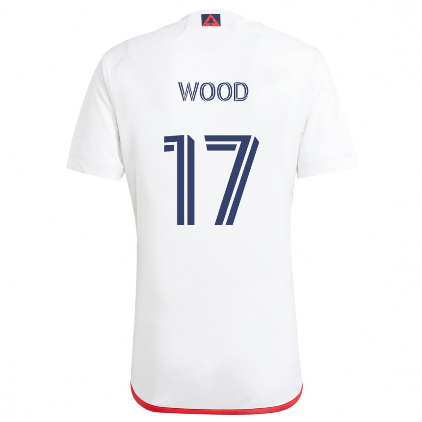 Kids Football Bobby Wood #17 White Red Away Jersey 2024/25 T-Shirt Australia