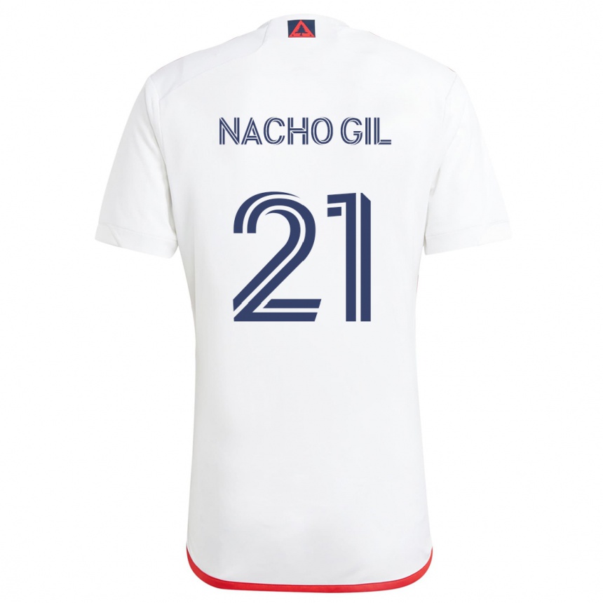 Kids Football Nacho Gil #21 White Red Away Jersey 2024/25 T-Shirt Australia