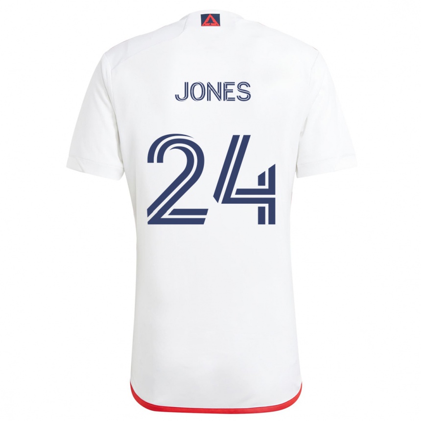 Kids Football Dejuan Jones #24 White Red Away Jersey 2024/25 T-Shirt Australia