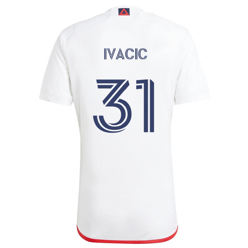 Kids Football Aljaz Ivacic #31 White Red Away Jersey 2024/25 T-Shirt Australia