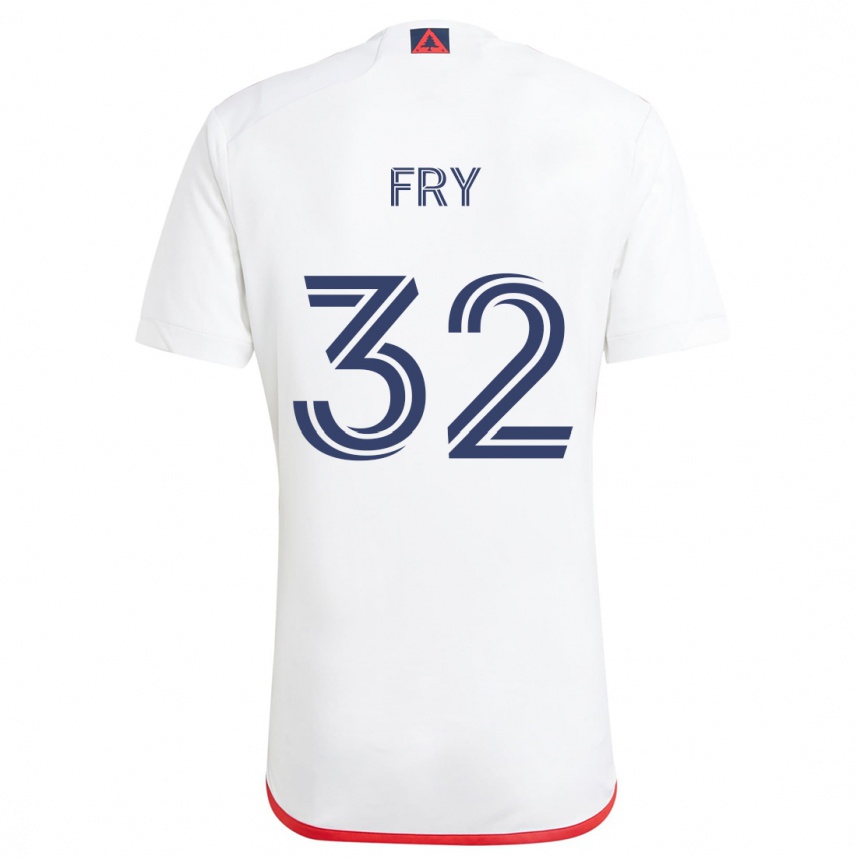 Kids Football Malcolm Fry #32 White Red Away Jersey 2024/25 T-Shirt Australia