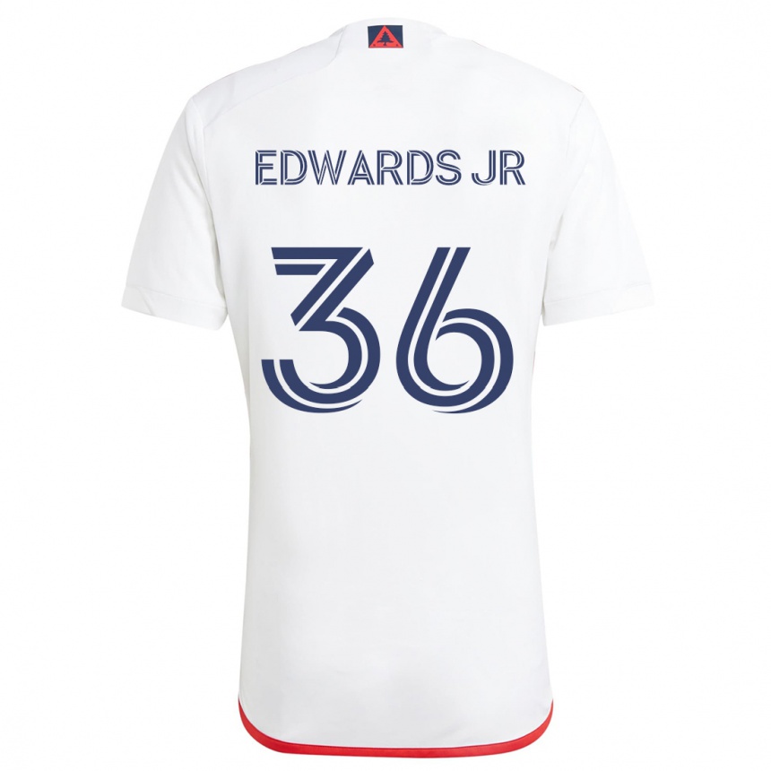 Kids Football Earl Edwards Jr. #36 White Red Away Jersey 2024/25 T-Shirt Australia