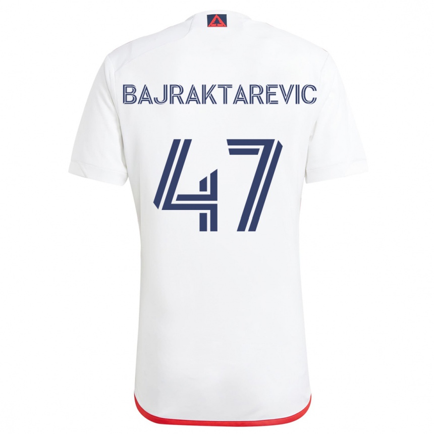 Kids Football Esmir Bajraktarevic #47 White Red Away Jersey 2024/25 T-Shirt Australia