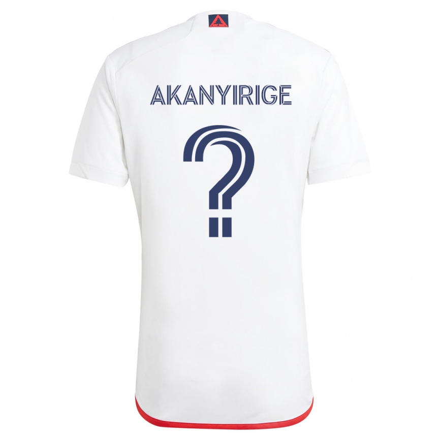 Kids Football Jacob Akanyirige #0 White Red Away Jersey 2024/25 T-Shirt Australia