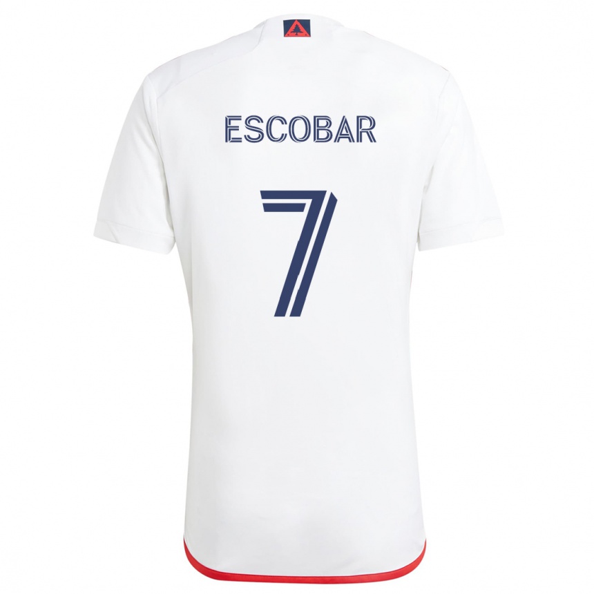 Kids Football Olger Escobar #7 White Red Away Jersey 2024/25 T-Shirt Australia