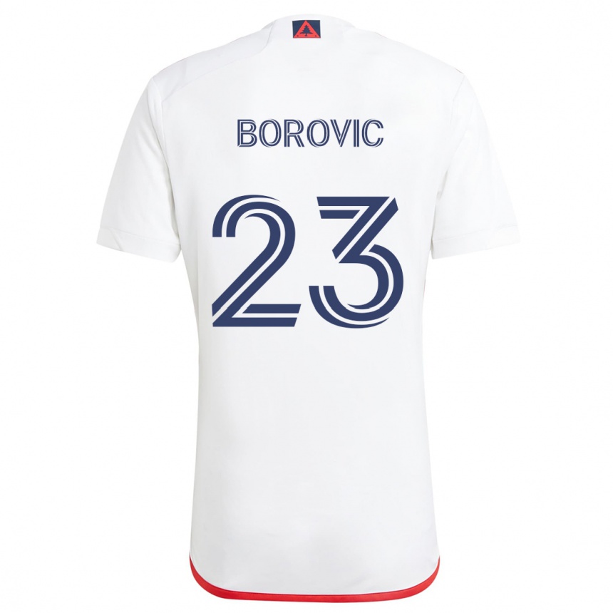 Kids Football Luka Borovic #23 White Red Away Jersey 2024/25 T-Shirt Australia