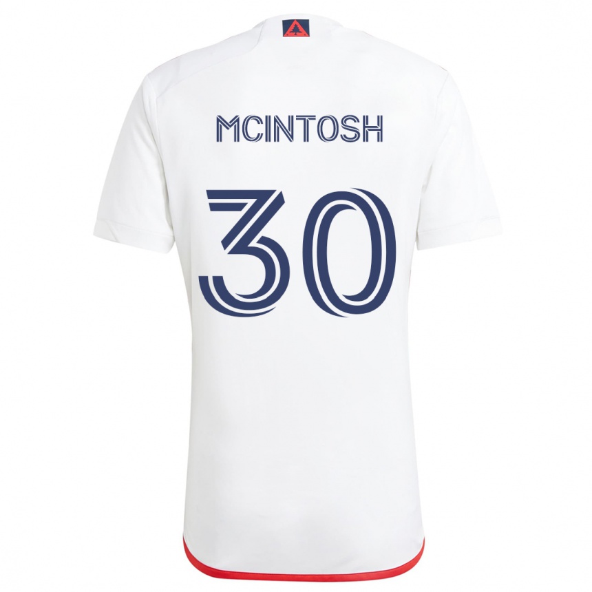 Kids Football Damario Mcintosh #30 White Red Away Jersey 2024/25 T-Shirt Australia