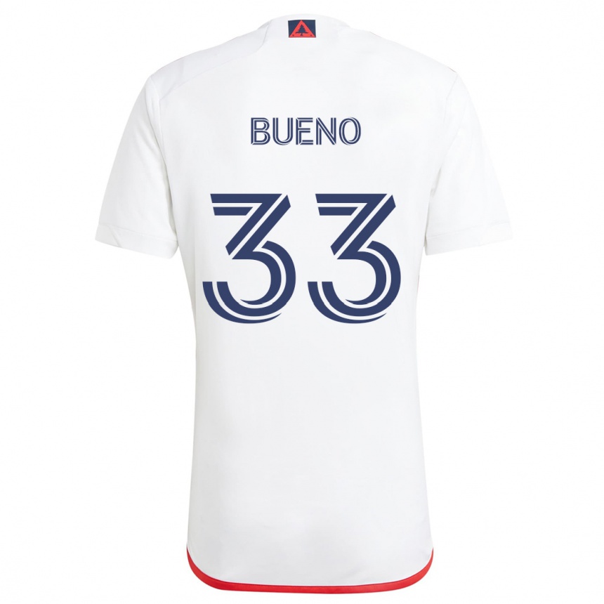 Kids Football Brandonn Bueno #33 White Red Away Jersey 2024/25 T-Shirt Australia