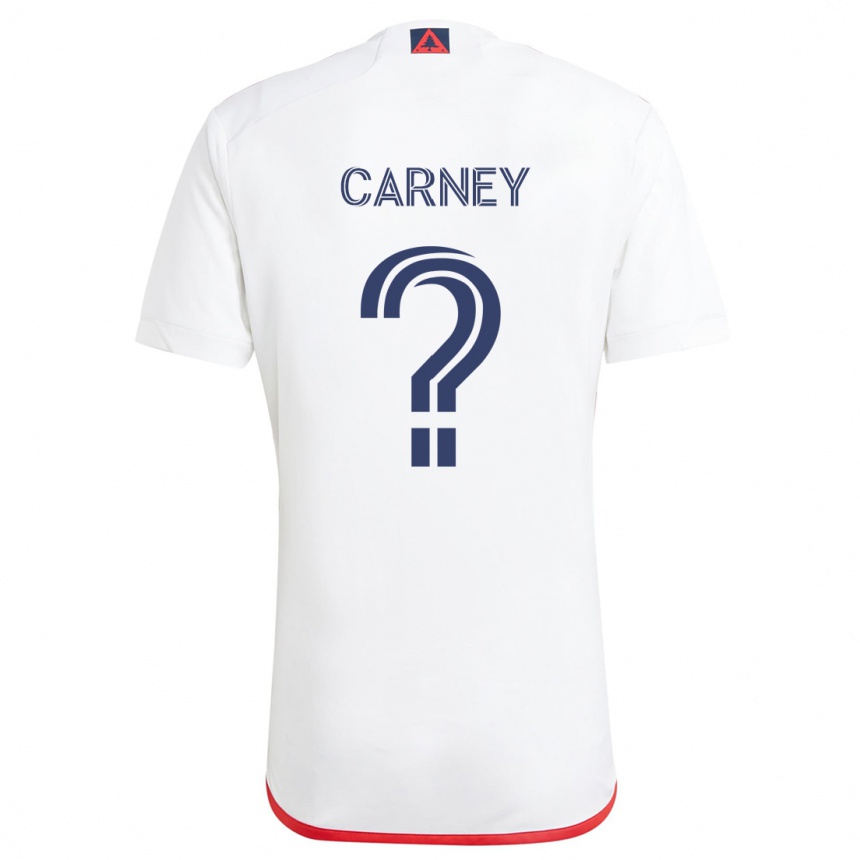 Kids Football Ryan Carney #0 White Red Away Jersey 2024/25 T-Shirt Australia