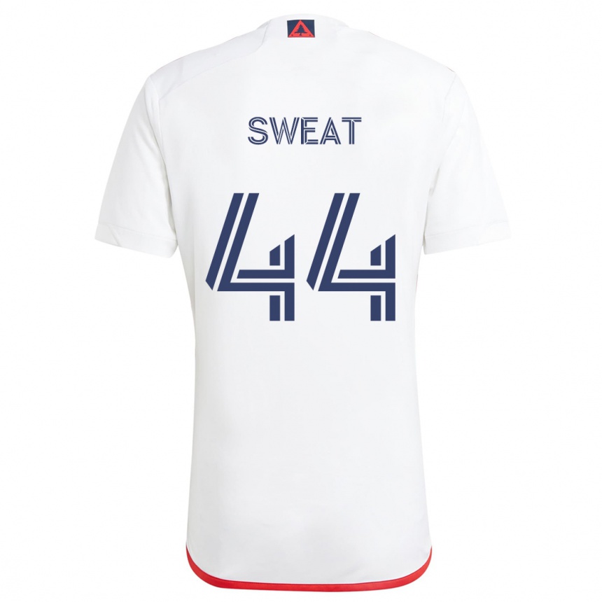 Kids Football Ben Sweat #44 White Red Away Jersey 2024/25 T-Shirt Australia